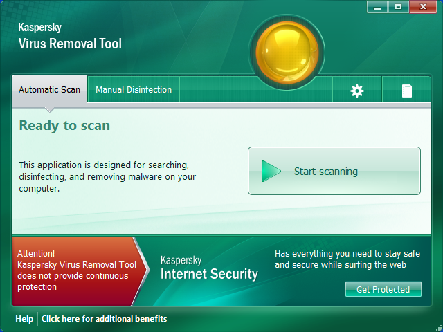 Kaspersky Virus Removal Toolその1